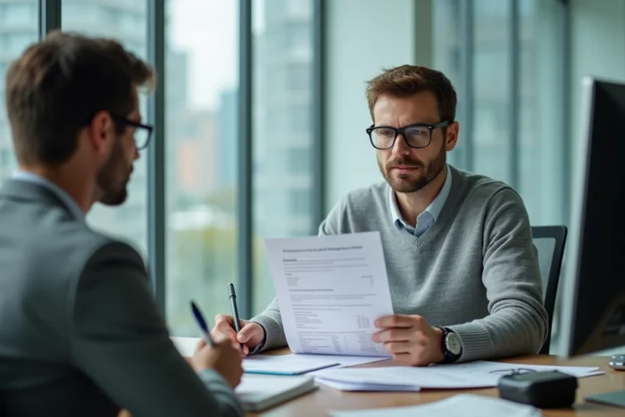 Propriétaire bailleur consultant un comptable pour gérer le seuil de 23 000 euros en régime LMNP et optimiser sa fiscalité immobilière